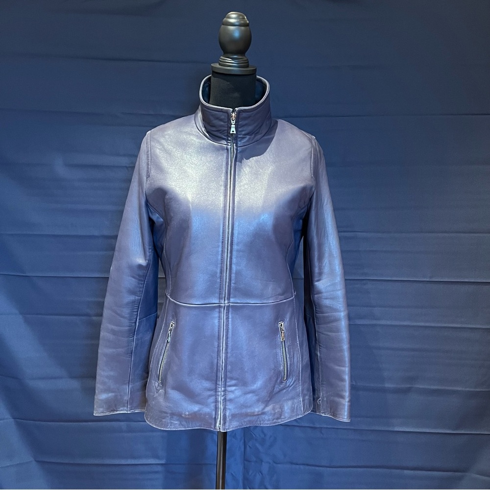 100% Genuine Leather Fall Autumn Jacket and Zip in vest by Tiboa size 8P Vintage